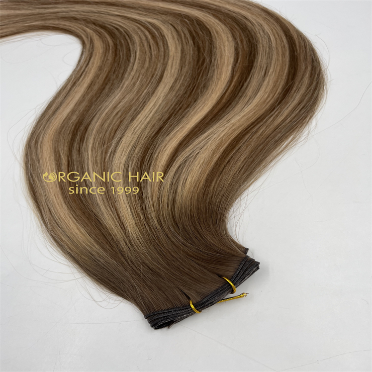 Brown sugar color genius weft hair extsnions from remy hair factory H8